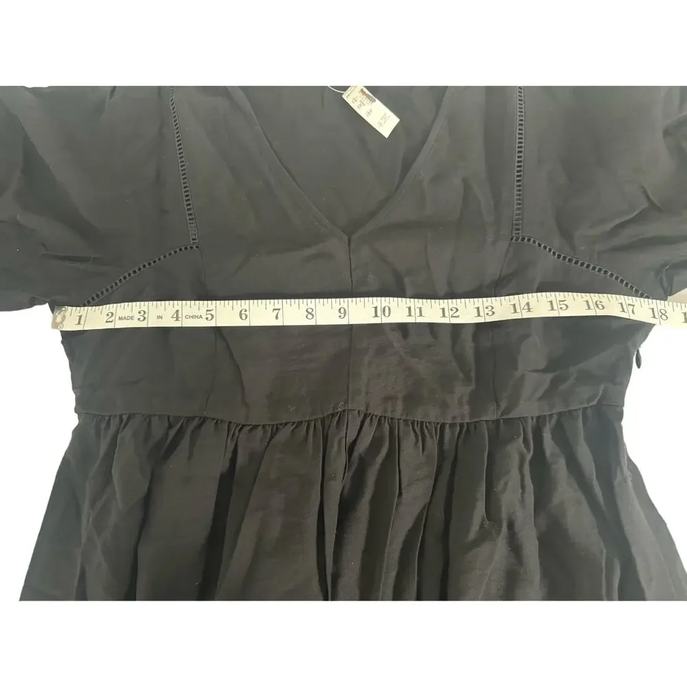 NWT Madewell‎ V-Neck Empire Midi Dress in Black Size S - Picture 14 of 16